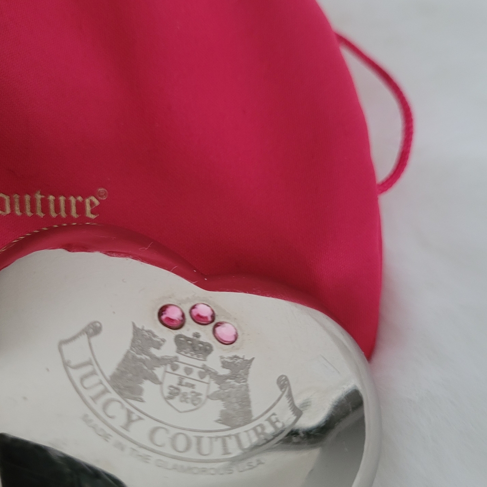 Vintage Juicy Couture Silver Heart Compact Mirror